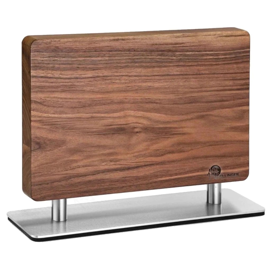 foto Magnetick� dr��k na no�e z o�echov�ho d�eva s nerezovou z�kladnou - v�ha 3800 g